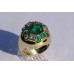 4.05 cw. t.w. Emerald and 0.49 cw. t.w. Diamond Ring in 18k Yellow Gold