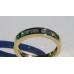 Channel Set Emerald and Diamond Eternity Ring in 18k Yellow Gold