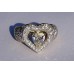 Prong Pave and Pear Diamond Heart Ring in 18k Two-Tone Gold