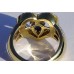 Prong Pave Diamond and Cabochon Sapphire Heart Ring in 18k Two-Tone Gold