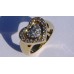 Diamond Pave Heart Ring in 18k Yellow Gold