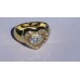Diamond Pave Heart Ring in 18k Yellow Gold