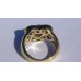 Cabochon Sapphire and Diamond Pave Heart Ring in 18k Two Tone-Gold