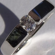 Tension Set Diamond Ring in 18k White Gold
