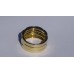 Three Row Princess Diamond and Emerald Ring in 18k Yellow Gold