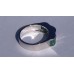 Channel Set Bauette Diamond and Emerald Ring in 18k White Gold