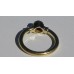 Hexagon Bezel Diamond Promise Ring in Two-Tone Gold