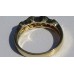 Channel Set Princess Ruby and Round Diamond Eternity Ring in 18k Yelow Gold