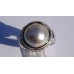 Mabe Pearl and Diamond Halo Ring in 18k White Gold