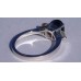 Cabochon Sapphire and Diamond Ring in 18k White Gold