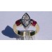 1.5 ctw Marquise Diamond with Baguette Ruby Ring in 18k Two-Tone Gold