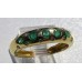 Flush Set Round Emerald and Diamond Eternity Band Ring in 18k Yellow Gold