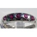 Flush Set Round Ruby and Diamond Eternity Band Ring in 18k White Gold