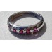 Flush Set Round Ruby and Diamond Eternity Band Ring in 18k White Gold