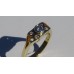 Split Shank Bezel Set Diamond with Flush Set Accent Stone Ring in 18k Yellow Gold