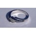 Channel Set 0.16 ctw Diamond and Sapphire Bypass Ring in 18k White Gold